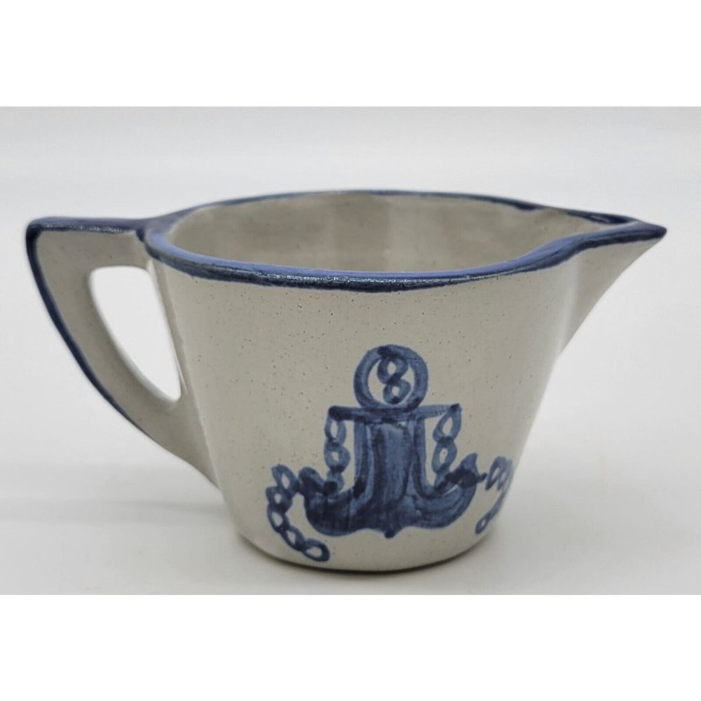 Louisville Stoneware 1 Cup Measuring Cup Nautical Blue Anchor Kentucky USA